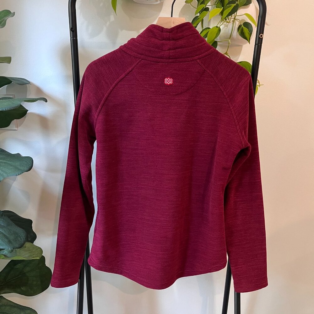 Sherpa Adventure Gear Cowl Neck Pullover Hoodie Red Pink Small Fleece Nepal - Picture 7 of 11